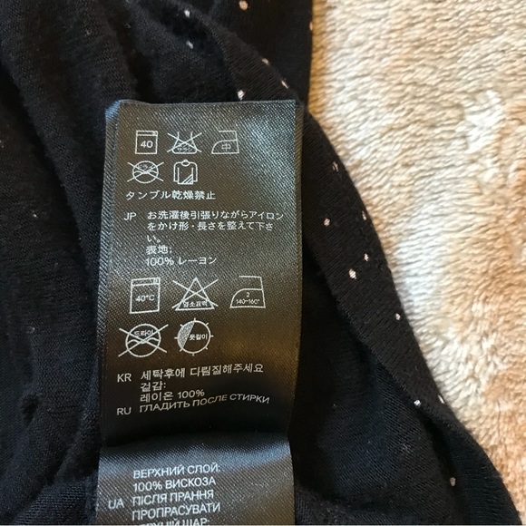 H&M black with white dots sleeveless soft comfortable midi dress Size S - Picture 8 of 11